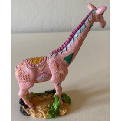 Pink Giraffe Plastic Figurine