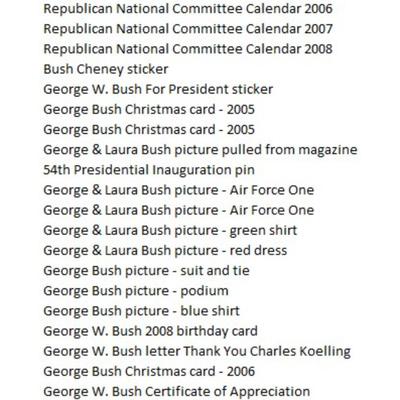 President George W. Bush Campaign & Laura Bush White House Memorabilia