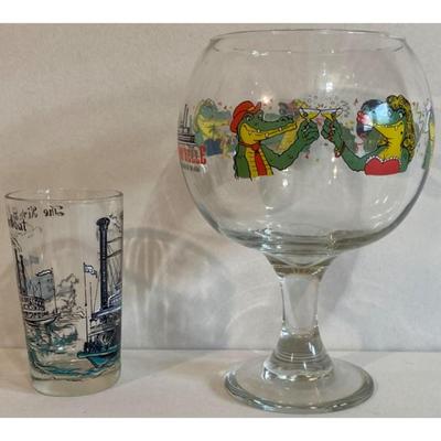 River Steamboat Glass & 48 oz. Colorado Belle Hotel Casino Laughlin NV Glass