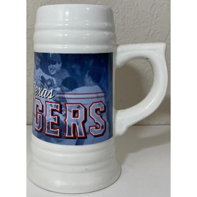 2 Texas Rangers Ceramic Mugs & Plastic Travel Cup Thailand Sweet Baby Ray's BBQ