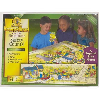 Learn To Read Safety Counts! 1' x 4' Floor Puzzle - NEW / SEALED - Ages 3 - 6
