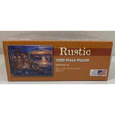Rustic Droppin' In Ray Mertes 1000 Piece 26 5/8" x 19 1/4" Puzzle - NEW / SEALED