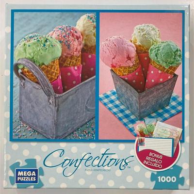Mega Puzzles Confections Ice Cream Cones 1000 Piece Puzzle - BRAND NEW / SEALED
