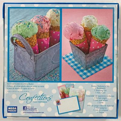 Mega Puzzles Confections Ice Cream Cones 1000 Piece Puzzle - BRAND NEW / SEALED