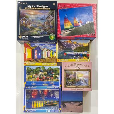 8 Waterfront Puzzles: Cape Cod, Sailboat, Lighthouse, Australia - NEW / SEALED
