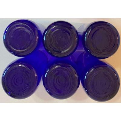 6 Vintage Brunswick Recreation Center Cobalt Blue 700 Series Bowling Glasses