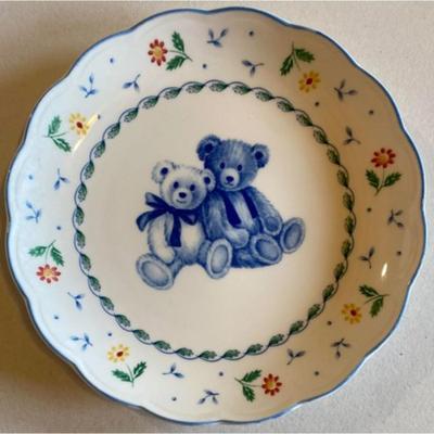 Vintage Teddy and Honey Plate and Bowl Set Made In Japan By Nikko