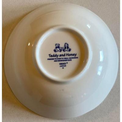 Vintage Teddy and Honey Plate and Bowl Set Made In Japan By Nikko