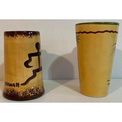 Z Gallerie Palm Tree Mug & Hand Made "Sail Maker" Hawaii Coffee Mugs
