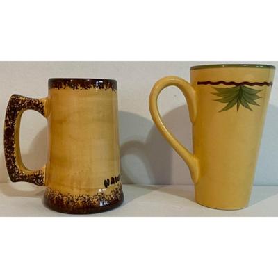 Z Gallerie Palm Tree Mug & Hand Made "Sail Maker" Hawaii Coffee Mugs