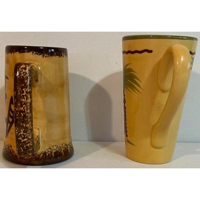Z Gallerie Palm Tree Mug & Hand Made "Sail Maker" Hawaii Coffee Mugs