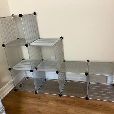 Sale Photo Thumbnail #466: Black and Metal, Stackable Metal Shelving