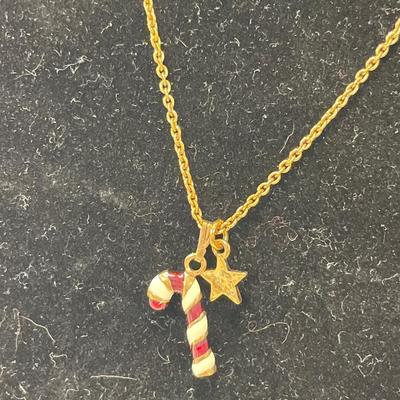 Monet candy cane & 24k electroplate necklace
