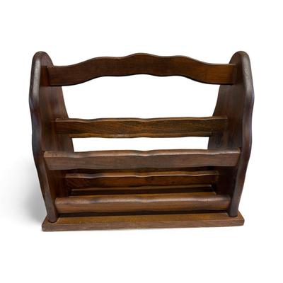 Sale Photo Thumbnail #408: Magazine Rack and Brass Eagle Bookends