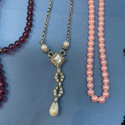 Sale Photo Thumbnail #126: The one necklace & bracelet is Larimar!  They are as is.  The other necklaces are in good condition.