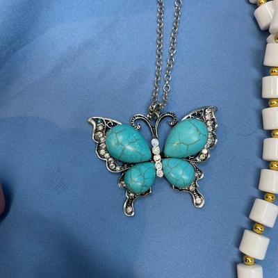 Sale Photo Thumbnail #178: Pretty neat group!  The green necklace is stone.