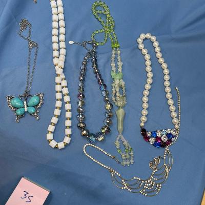 Sale Photo Thumbnail #174: Pretty neat group!  The green necklace is stone.