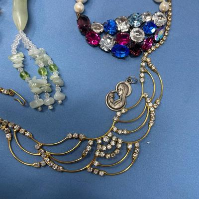 Sale Photo Thumbnail #175: Pretty neat group!  The green necklace is stone.