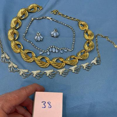 Sale Photo Thumbnail #188: Rhinestones all in good shape.  Silver one is marked Sarah Coventry.