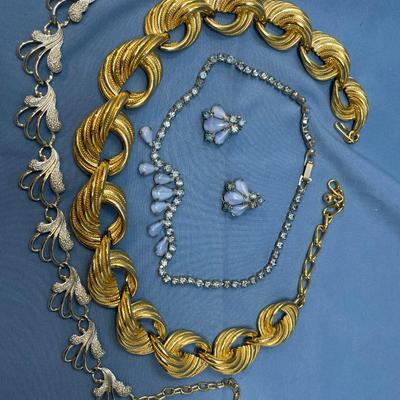 Sale Photo Thumbnail #189: Rhinestones all in good shape.  Silver one is marked Sarah Coventry.