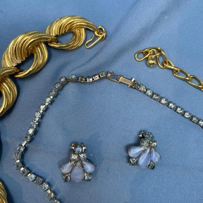 Sale Photo Thumbnail #192: Rhinestones all in good shape.  Silver one is marked Sarah Coventry.