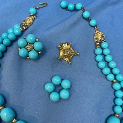 Sale Photo Thumbnail #206: Take a look, the one earring beads needs re-attached.  Looks to be Sarah Coventry, but no signatures found.