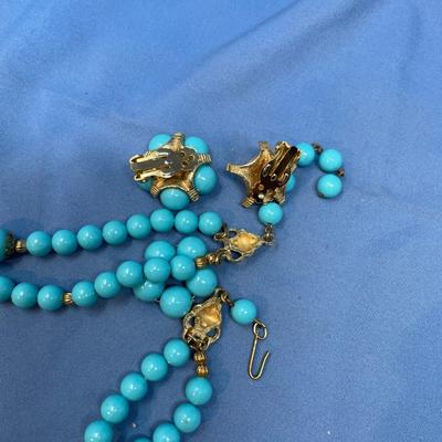 Sale Photo Thumbnail #207: Take a look, the one earring beads needs re-attached.  Looks to be Sarah Coventry, but no signatures found.