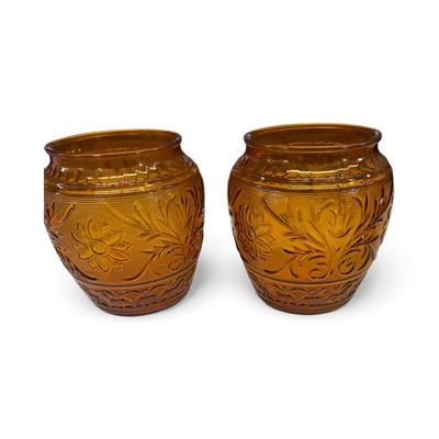 Sale Photo Thumbnail #427: Anchor Hocking Sandwich Pattern Glass Cookie Jars, One with Lid, 2 without lids