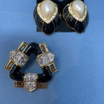 Sale Photo Thumbnail #247: KJL brooch, signed shoe clips.  No damage!