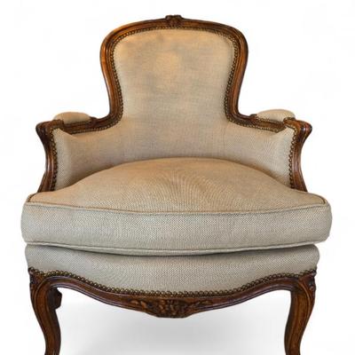 Pair of 19th C walnut bergeres