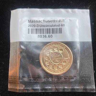 2020-D American Innovation $1 Coin - Massachusetts (Telephone) - Original Mint Sealed BU Condition - Littleton Coin Packaging