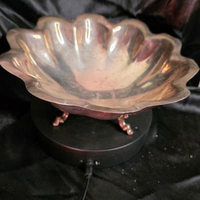 Vintage Silverplate Footed Compote Bowl - Ornate Cherub Handles and Scalloped Rim