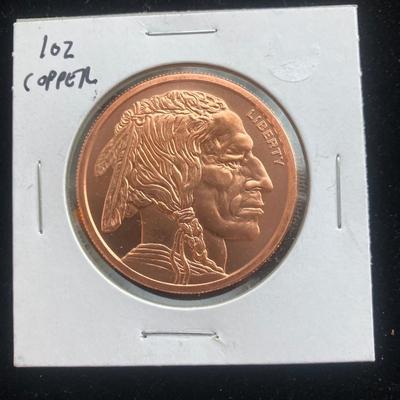 Golden State Mint – 1 oz .999 Fine Copper Round – Buffalo / Indian Head Design – Brilliant Uncirculated with Full Original Red Luster