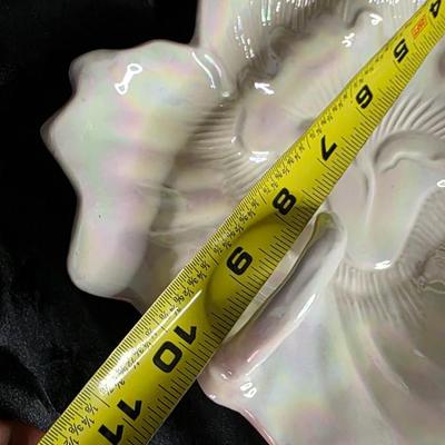 Vintage California Original Style 2210 Iridescent Ceramic Leaf Dish – Pastel Luster Finish