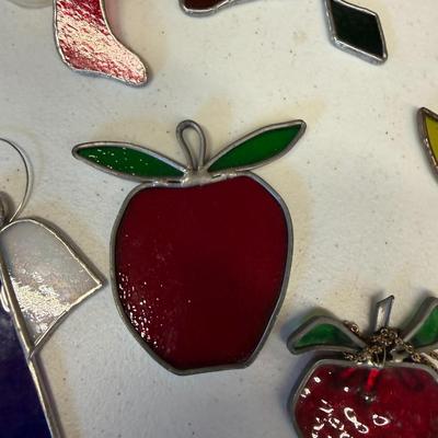 Sale Photo Thumbnail #471: Stained Glass Window Hangers  Set of  7