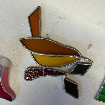 Sale Photo Thumbnail #466: Stained Glass Window Hangers  Set of  7