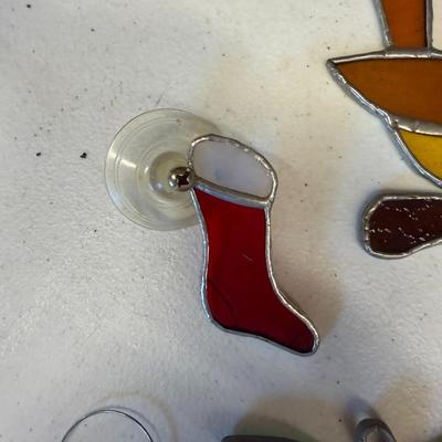 Sale Photo Thumbnail #465: Stained Glass Window Hangers  Set of  7