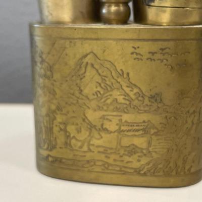 1900’s Asian brass engraved pipe