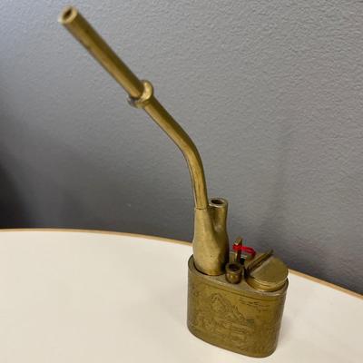 1900’s Asian brass engraved pipe