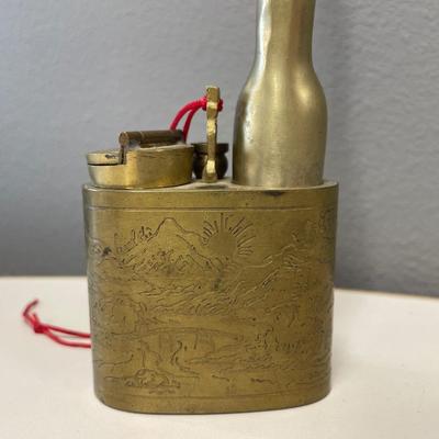 1900’s Asian brass engraved pipe