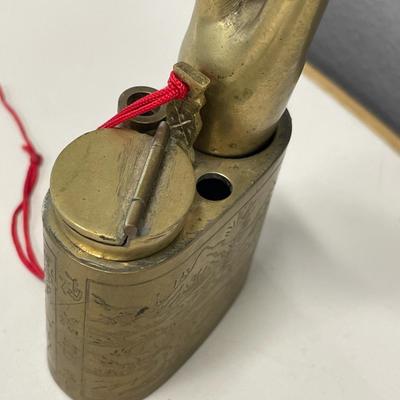 1900’s Asian brass engraved pipe