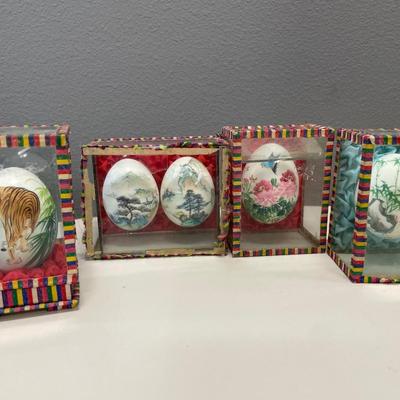 Asian Crane stone with painted eggs