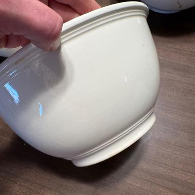 3 Large Vintage Mixing Bowls 1 Chipped