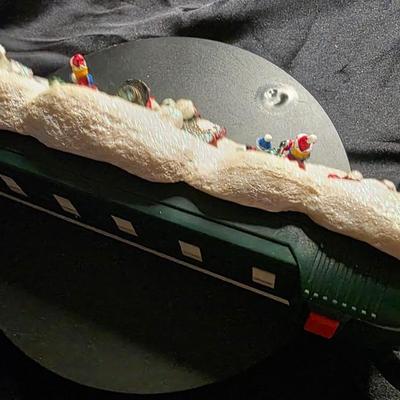 Vintage Snow Village Christmas Power Strip - Lighted Resin Scene with Santa, Elves, Snowmen and Trees