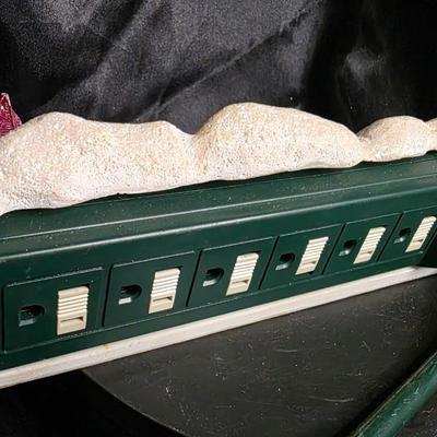 Vintage Snow Village Christmas Power Strip - Lighted Resin Scene with Santa, Elves, Snowmen and Trees