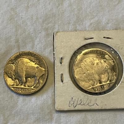 TWO BUFFALO NICKELS