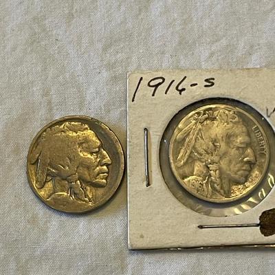 TWO BUFFALO NICKELS