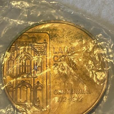 LAKE CITY BANK INDIANA CENTENNIAL SOUVENIR WARSAW SILVER LAKE