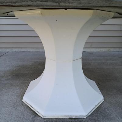 LOT 4: Plastic Octagonal Patio Table with Metal Chairs