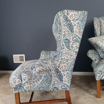 LOT 6: Pair of Wingback Armchairs